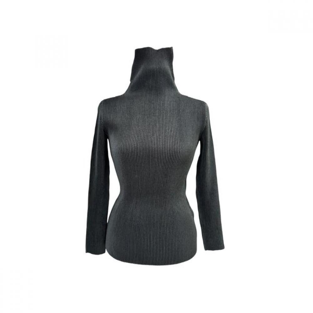 Specchio Solid High Neck Long Sleeve T shirT 452 166