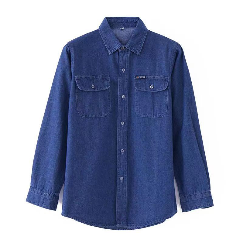 Damen Koreanischer Stil Locker Langarm Denimhemd Lässig Arbeits-Oberbekleidung
