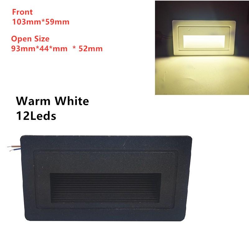 Wall Light Outdoor indoor 85-265V IP65 LED Step Light 12LEDS Waterproof Stair Light Wall Embedded Underground Lamp Footlights