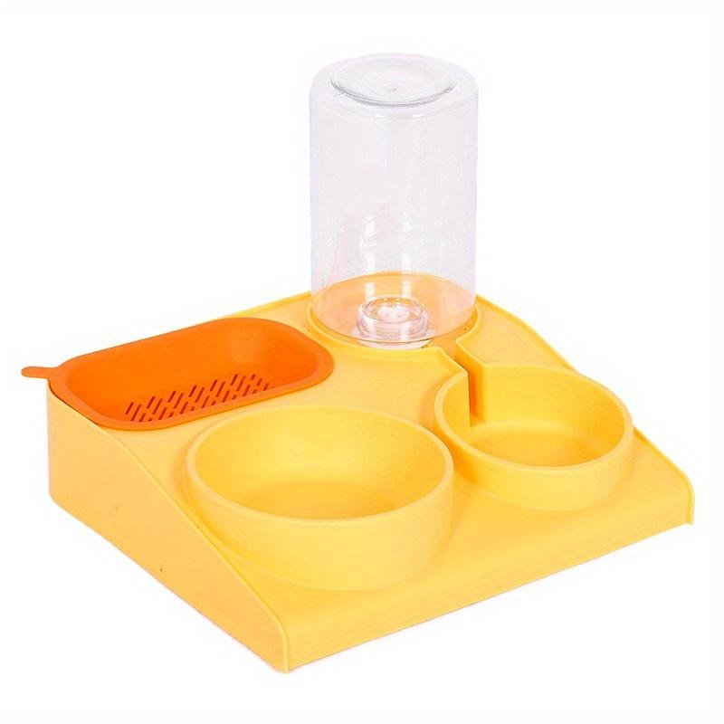 

New Cat Bowl Cat One Meal Basin Automatic Drinking Water Food Basin Soilless Hydroponic Cat Grass Box Three-in-one Cat Food Set жёлтый
