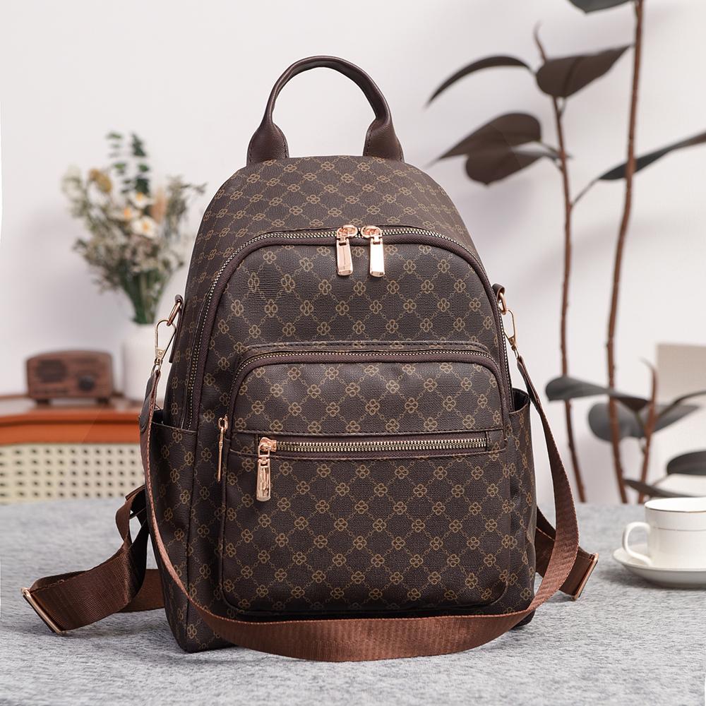 Retro Ryggsäck Dam Multifunktionell Axelväska Student Skolväska