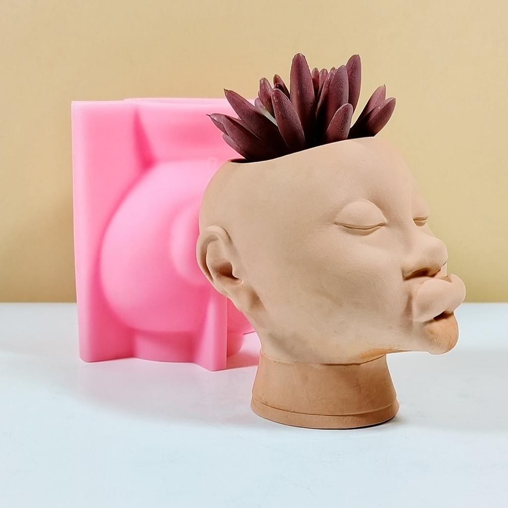Ugly Women Flower Pots Silicone Mold Concrete Plaster Candle Holder Molds Crystal Epoxy Resin Mold DIY Handmade Crafts