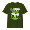 Happy People Play Pickleball T Shirt Paddle Funny Player Paddleball Sport Lover Vintage Top For Everyday Wear Homme