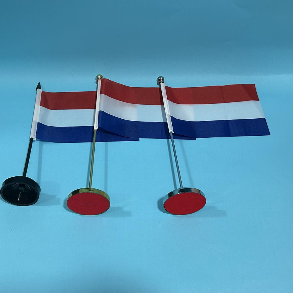 (SKY FLAG)14x21cm Office Desk Flag Of Netherlands Flag Polyester Table Flag Netherlands National Banner Desk Ornaments Flags