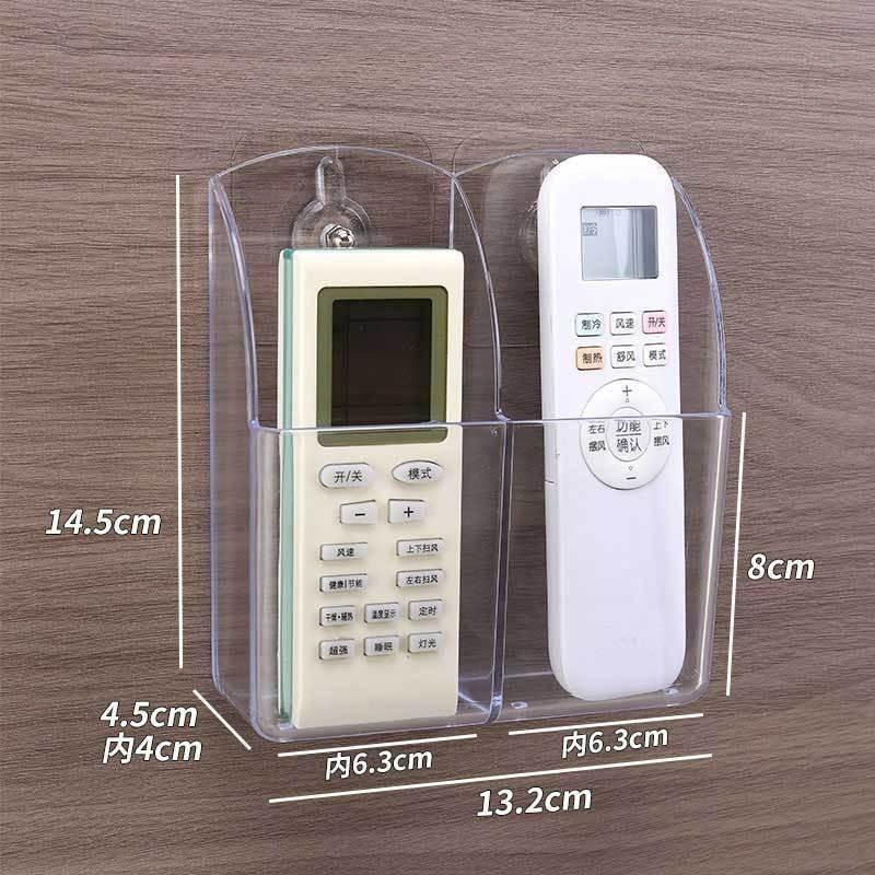 658E52 Einfacher und großzügiger Acryl-TV-Fernbedienungshalter 1/4 Gehäuse Wandmontage Aufbewahrungsbox für Mobiltelefon und Fernbedienung