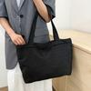 Chic Solid Color Women's Spacious Lightweight Canvas Tote Bag With Unique Street Style For Everyday Fashion