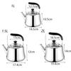 1/1.5/2L Whistle Tea Kettle with Filter Stainless Steel Boiling Water Kettle Rust-proof Ergonomic Handlegrip Teapot Gas Stoves