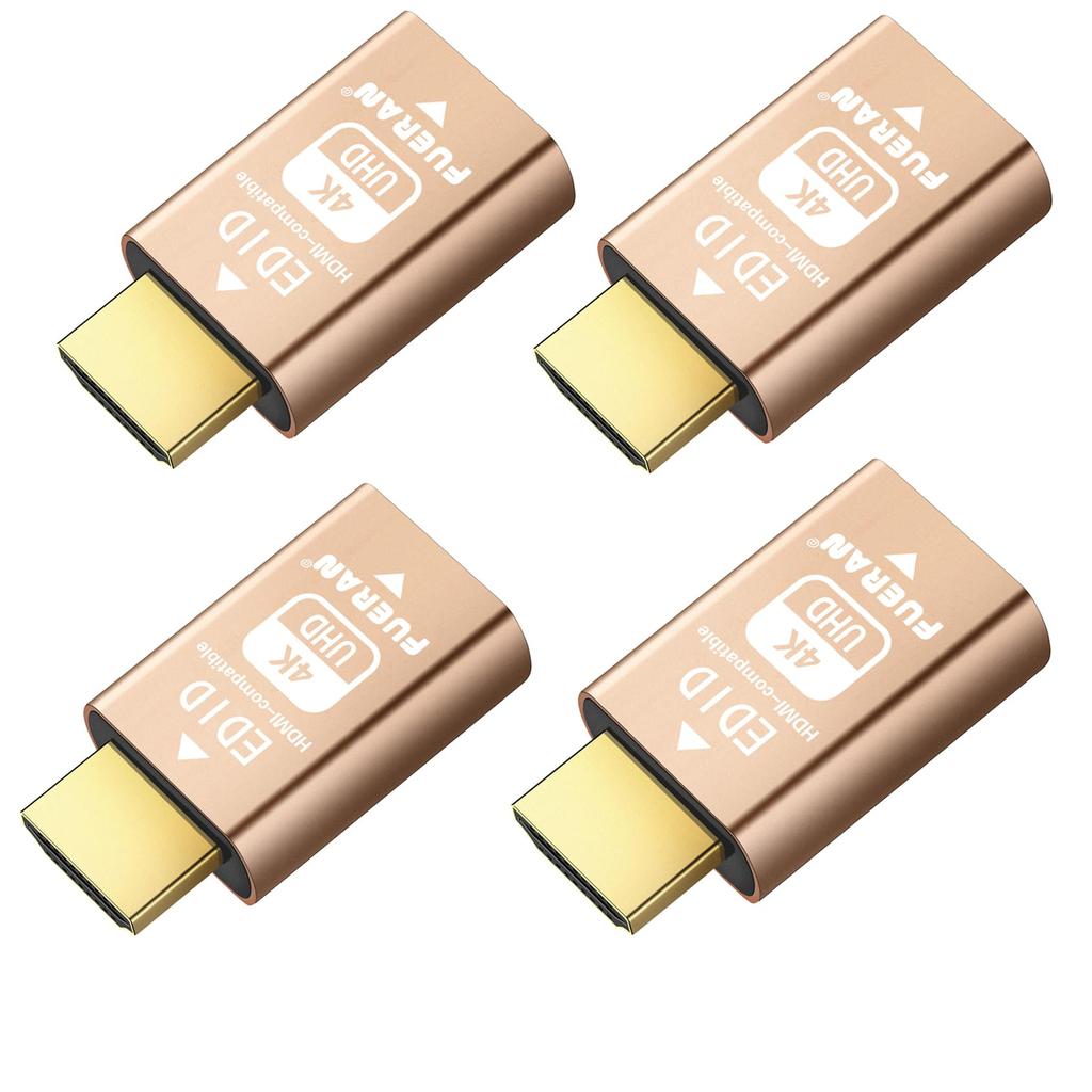 FUERAN HDMI EDID Emulator Emulator Adapter 3rd Generation Mac Thunderbolt To HDMI Splitter Pack of 4 Pass-Through Switcher/Extender/AV Receiver/Video