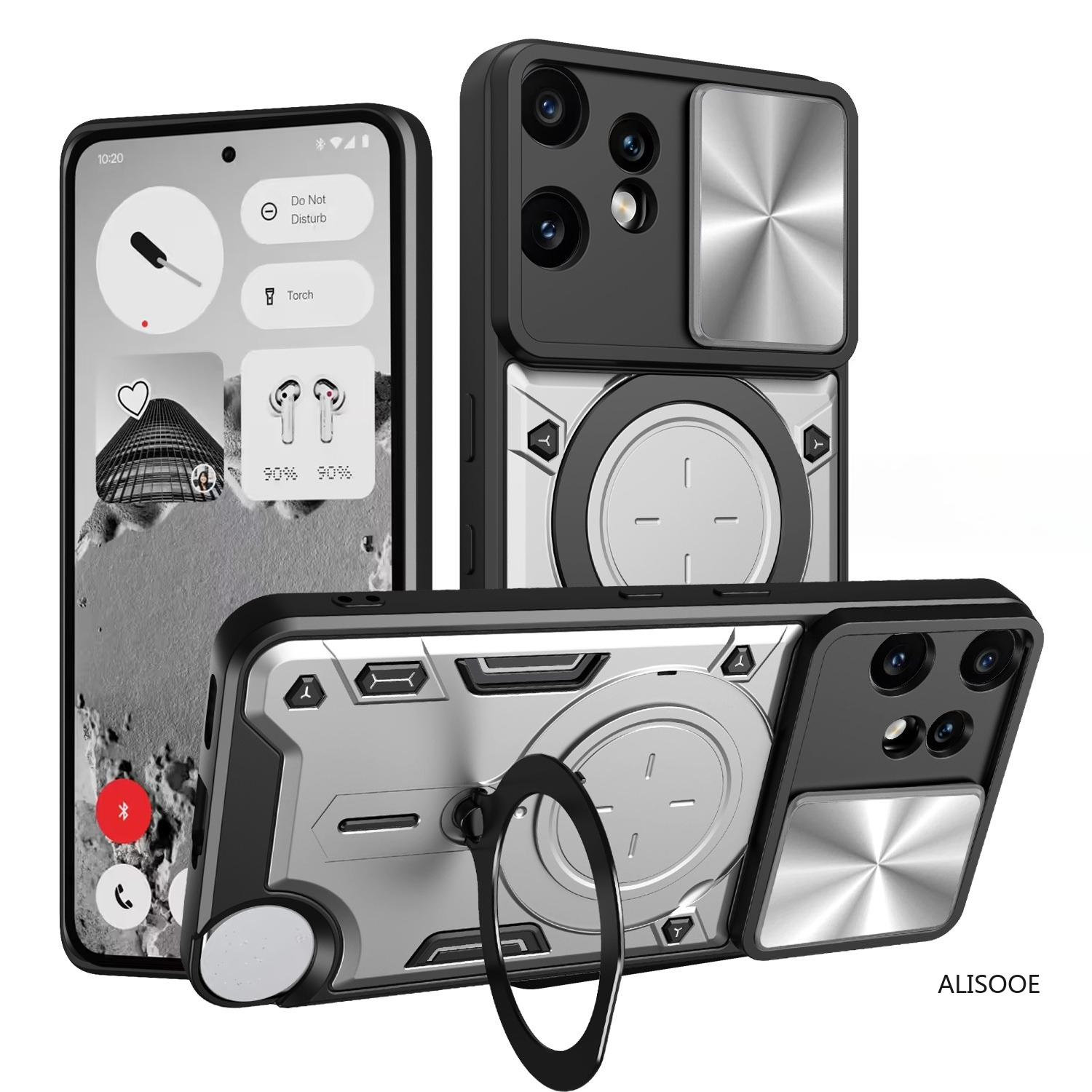 

Ring Stand Funda for Nothing CMF Phone 2 Pro Case Slide Camera Holder Protection Back Cover for Nothing CMF Phone 2 Pro 5G Capa Nothing CMF Phone 2 Pro срібний