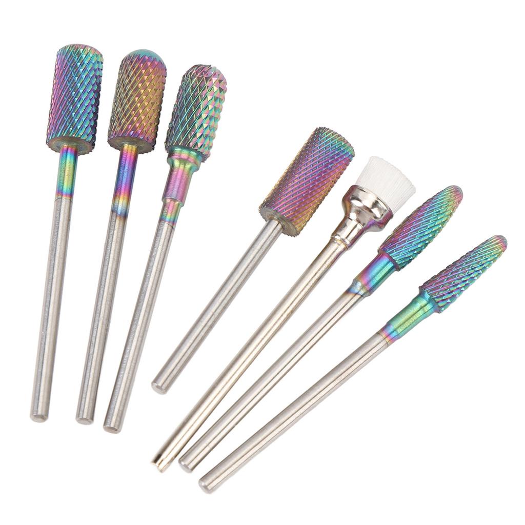 7pcs Drill Bits for Nails Tungsten Carbide Drill Bits Manicure Pedicure Remover Tools for Acrylic
