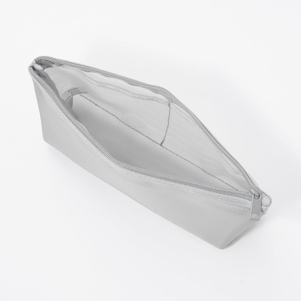 MUJI Nylonmesh Pennfodral med 17 cm Bredd x 10 cm Höjd x 5 cm NDE05A1S Kil, Grå, Ca. Djup,