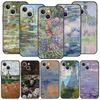 Claude Monet Impressionism Painter For iPhone 11 12 13 15 16 14 Pro Max Phone Case X XR XS 7 8 Plus SE Luxury Cover Funda