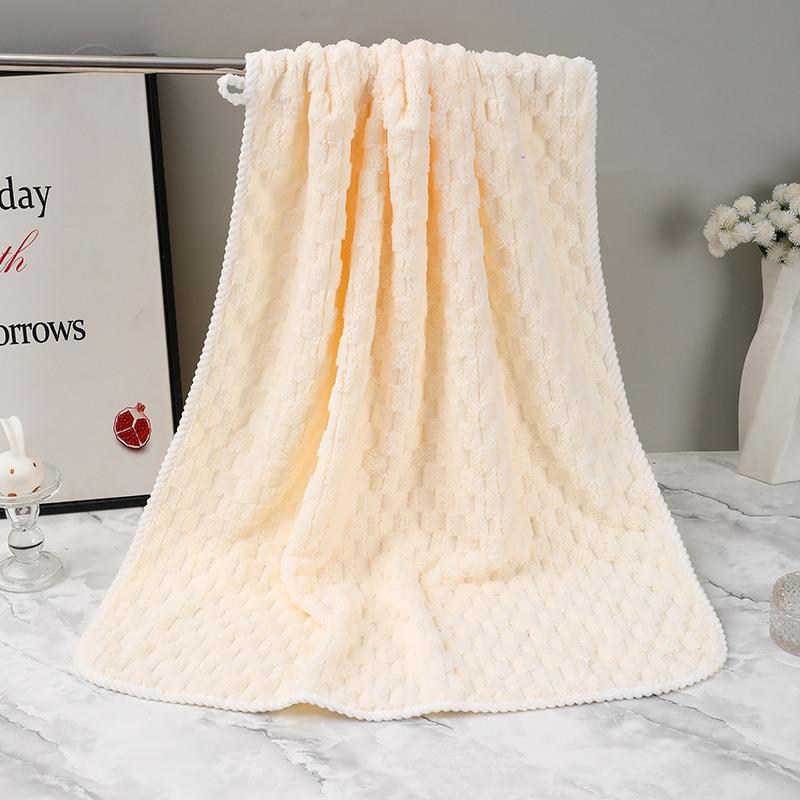 

YJ-002 Ultra Soft Bath Towel 70x140cm Highly Water Absorbent Coral Fleece Towel Body Cover A