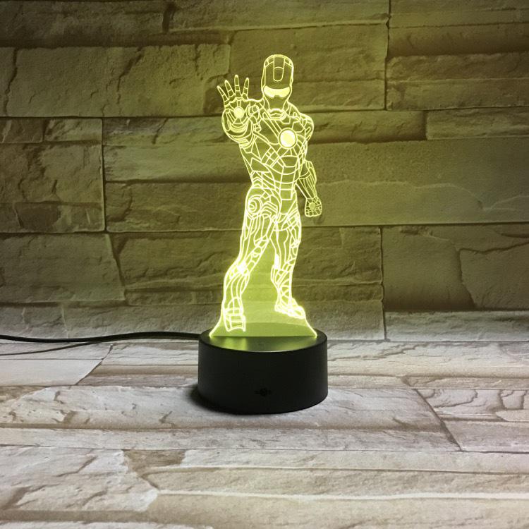 3D Avengers Iron Man & Captain America LED Night Light for Kids