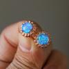 Niche design rose gold sunflower stud earrings simple temperament versatile small fresh earrings women