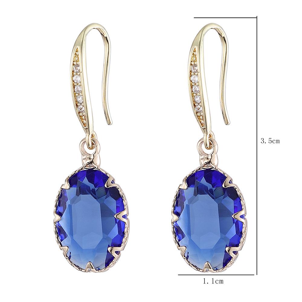 High-Quality Retro Geometric Crystal Glass Earrings