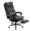 Executive Office Chair High Back Chair with Footrest Lumbar Pillow Black