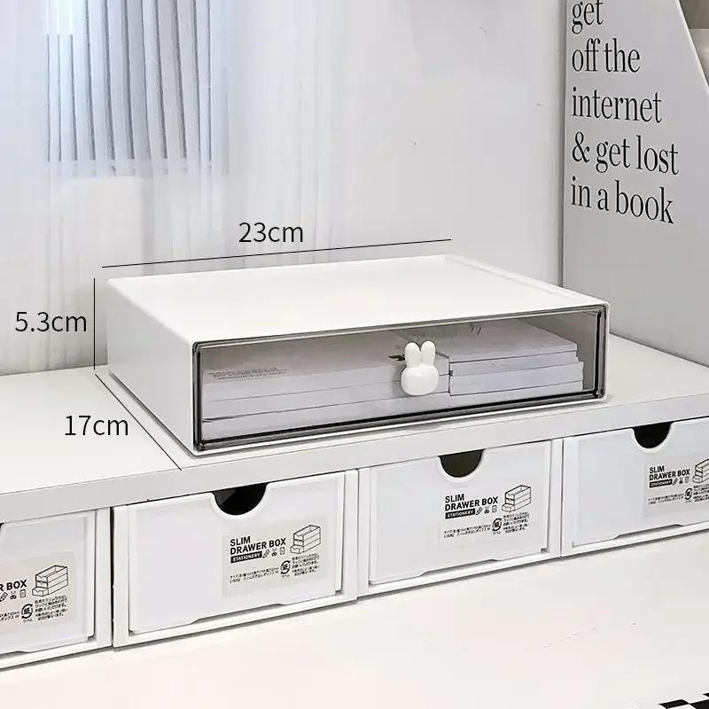 Rabbit handle combination drawer box Stationery organizer Desktop student multi compartment drawer Pen cabinet