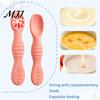 Soft Tip Spoons for Newborns 2Pcs Silicone Baby Spoon, Toddler Training Spoon Puree Fruit Puree, Babies Non-Slip Handle Infant Feeding Self