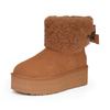 UGG Cow Split Leather Comfortable Casual Thick Sole Short Snow Boots Women boots Brown 1158267-CHE