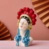 Home Decor Chinese Style Peking Opera Beautiful Girl Figurine Aesthetic Office Tabletop Cabinet Ornament Resin Girl Statue