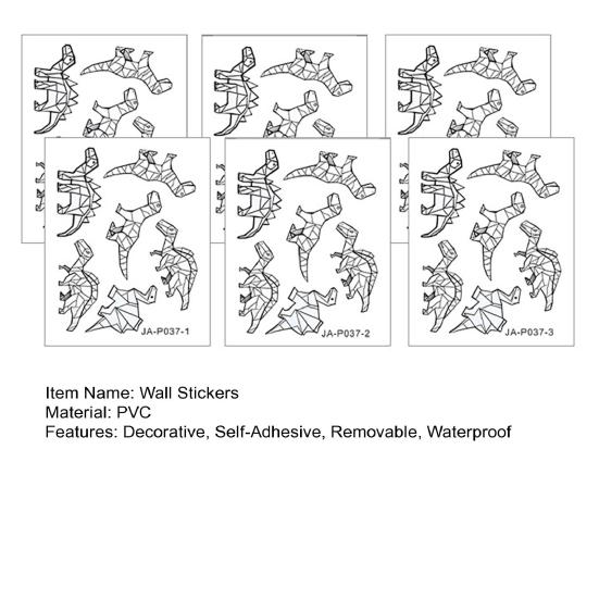 6Pcs Dinosaur Wall Stickers, Self-Adhesive Wall Decals, Removable Cartoon Dinosaur Stickers, Peel And Stick Wall Decals for Bedroom Living Room