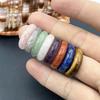 Hot Sale Reiki Gemstone Labradorite Band Ring Natural Stones Rings Energy Healing Rose Quartz Lapis Lazuli Crystal Men Rings