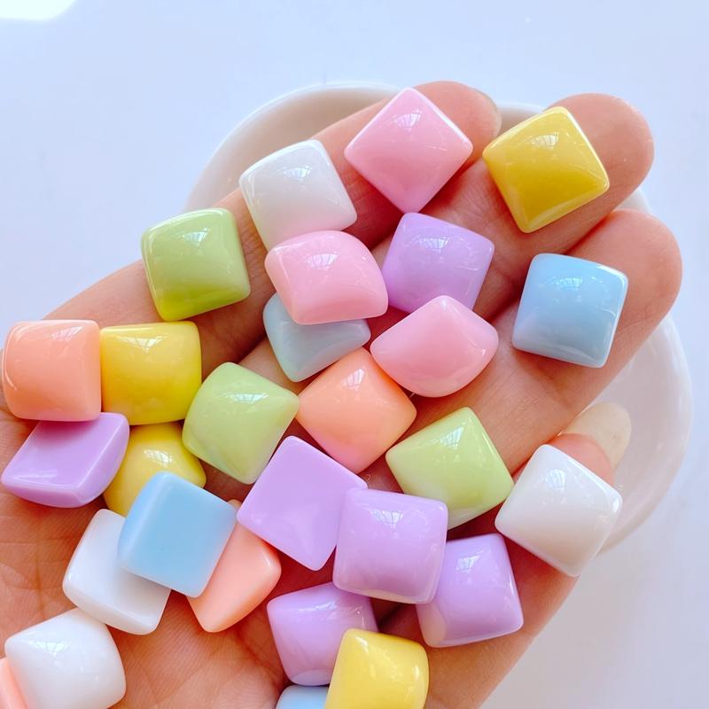 30Pcs New Cute Mini Star, Heart-Shaped Square Flower Flat Back Resin Cabochons DIY Jewelry Craft Decoration Accessorie