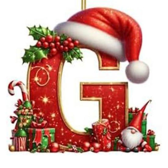 Red Initials Christmas Ornaments 2D Acrylic Personalized Gnomes Monogram Pendant with Santa Hat 26 Letters Christmas Tree Hanging Decoration for Xmas