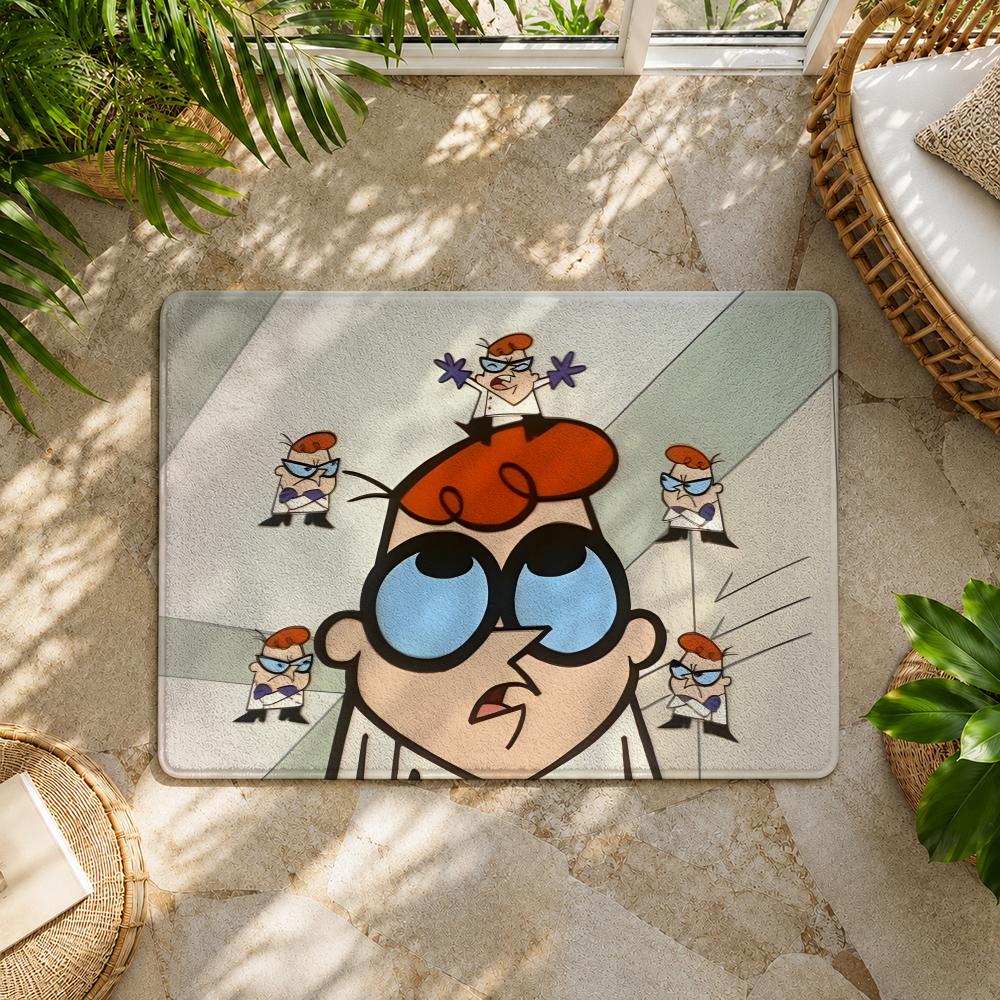 Cartoon D-Dexters Laboratory Good Quality Floor Mat Flannel Rug Non Slip Soft Washable Entryway Hallway Bathroom Kitchen Decor