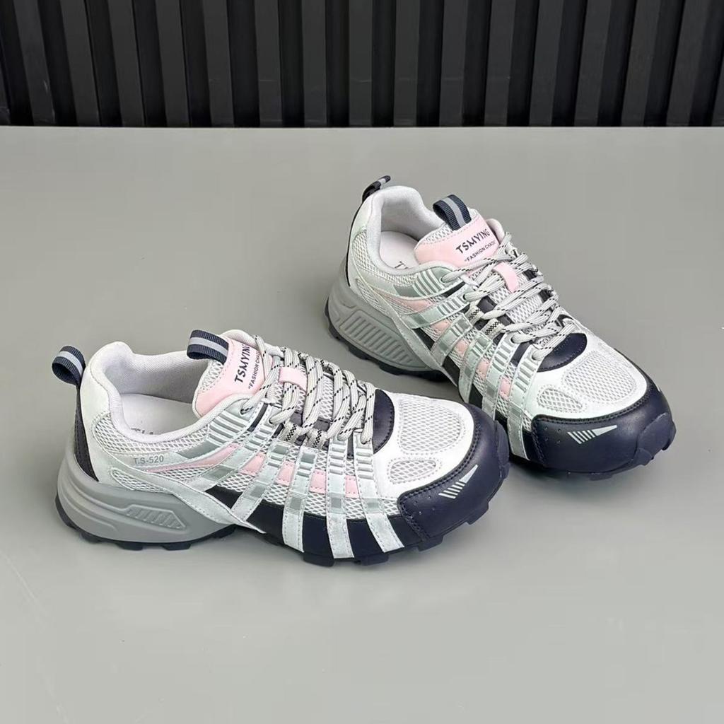 Lan Cabinet Retro-Farbabstimmung Dad-Schuhe Damen 2025 Herbst neu dicksohlige erhöhte und alte vielseitige Sport- und Freizeit-Damenschuhe