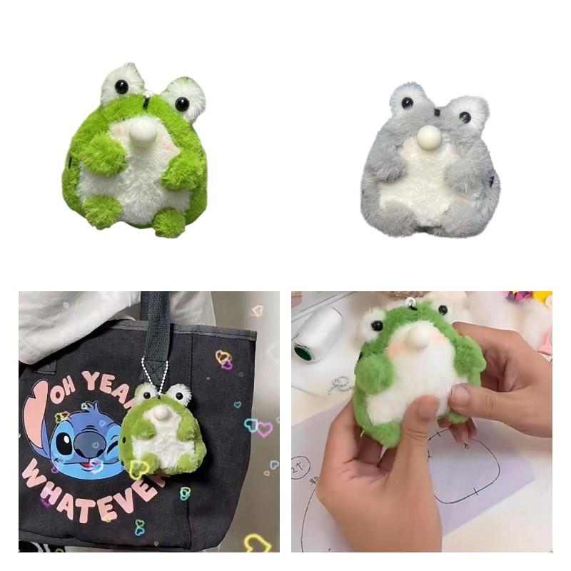 Plush Frog Toy Kit Bag Decoration Pendant Handmade Diy Spit Bubbles Gift Girls