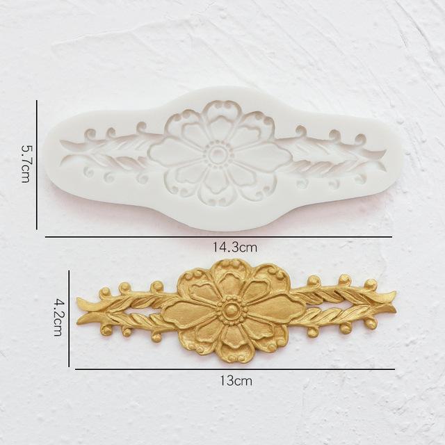 Blomsterranke Relief Silikonformer DIY Kakekant Fondant Kakedekoreringsverktøy Sugarcraft Sjokolade Leire Godteriformer