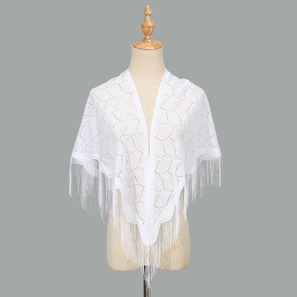 Hollow Women Shawl With Tassel Wedding Bridal Shawl Fashion Scarf Evening Prom Cape  for Party