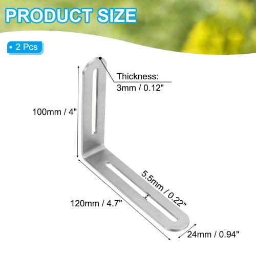 PATIKIL L-profily, 120*24*100mm, s drážkami, 2dílné nastavitelné posuvné drážkové spoje pravoúhlé profily, kovové rohové spojky pro dřevěné Ch