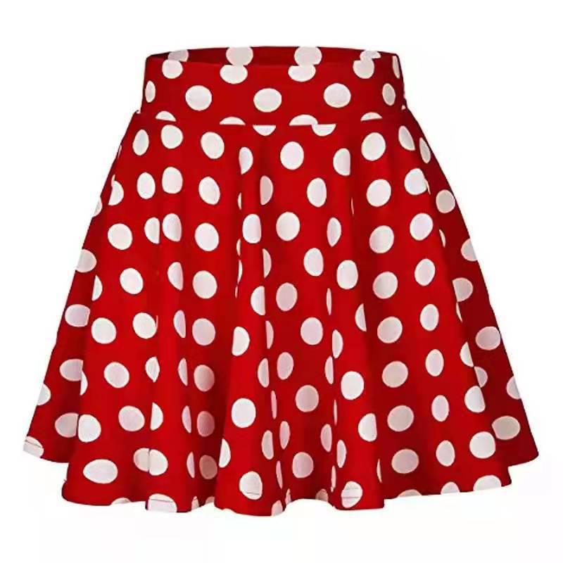 European & American Women's Versatile Stretchy Flared Mini Skirt - Casual Skateboard Skirt