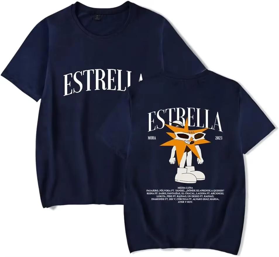 Mora Merch Album Estrella T Shirt Unisexs Unisexs Casual Short Sleeve Crew Neck Tee Unisex Fashion Streetwear Top Unisex