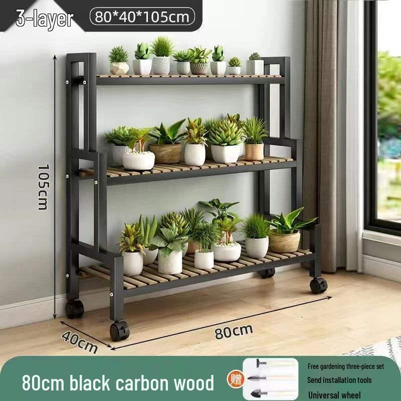 2025 Beweglicher Mehrschichtiger Blumenständer mit Rädern für Wohnzimmer und Balkon