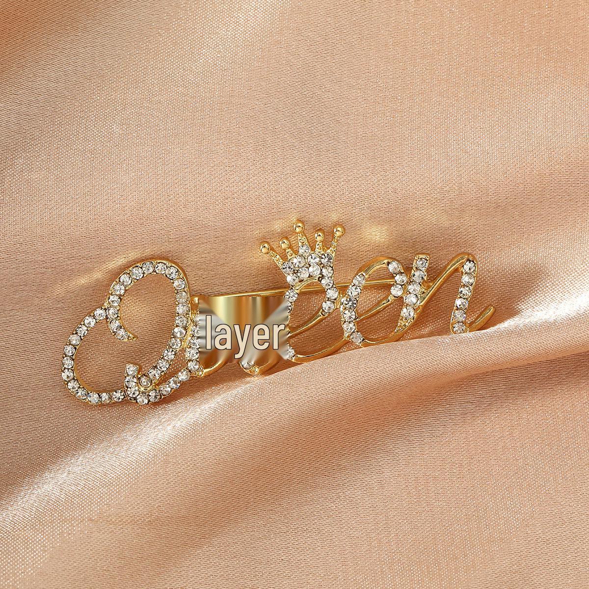 European  American Fashion Jewelry: New Rhinestone Crystal Crown Queen Brooch
