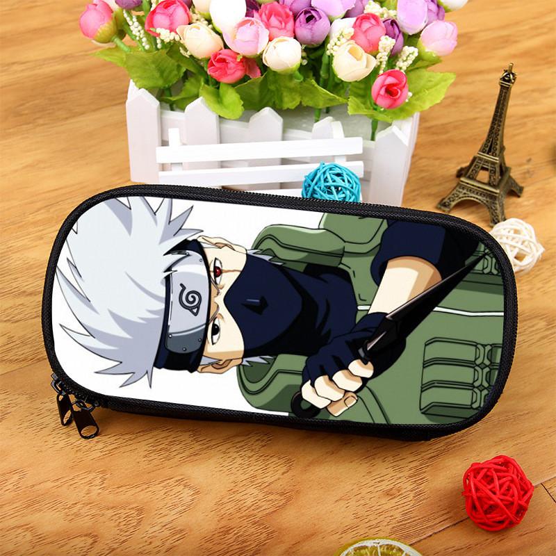 Naruto Uchiha Kakashi Large Capacity Nylon Pencil Case For Students And Office Use
