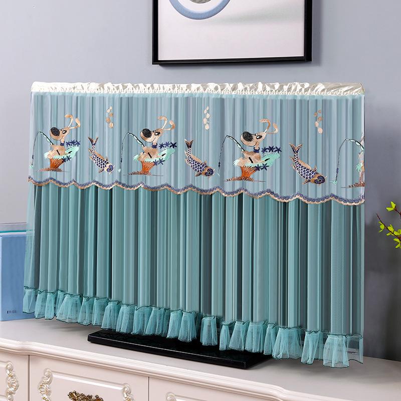 1PC Dog Duck Bear Ultra-thin Television LCD Protector 32/37-40 Inch Embroidered Lace Cartoon Animal Dust Cover Protector Cover