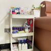 Large Capacity Multi-Layer Snack and Storage Trolley - Movable, Cream Style, Ideal for Dormitory or Bedside Use