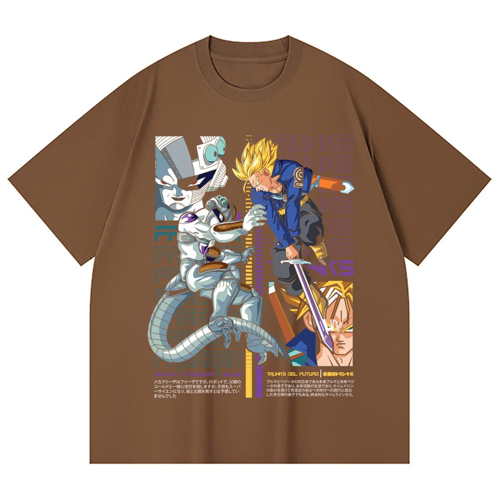 230 Gsm 100% Cotton Dragon Ball V50 Trunks Freeza Print Unisex Heavy Cotton T Shirt