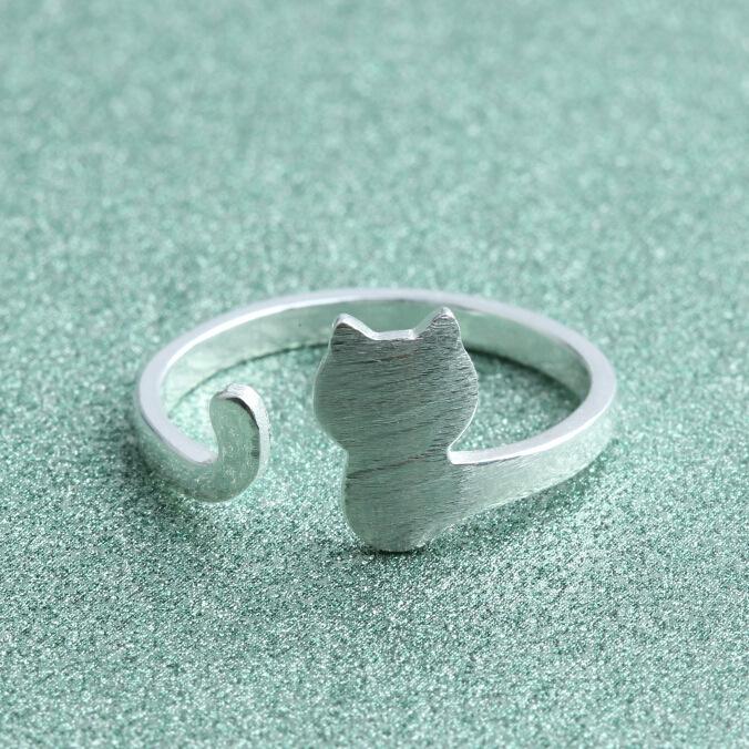 Adjustable Cute Cat Kitten Ring - Openable Finger Jewelry for Meow Lovers