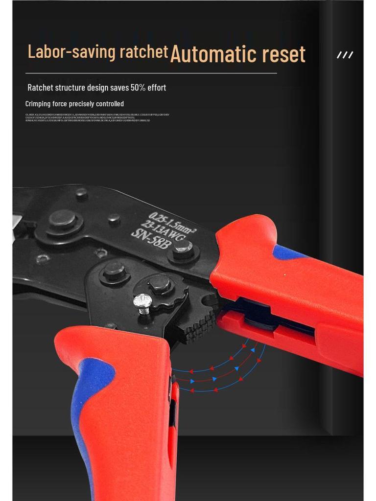 SN58B Electrical Wiring Terminal Crimping Pliers Set for Wire Harness and Connector Inserts