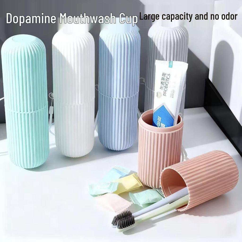 Portable Toothbrush and Mouthwash Cup Holder for Travel