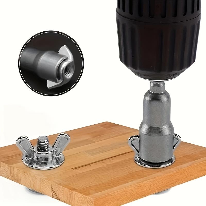 1pc Wing Nut Driver Socket Wrench with 6.35mm Hex Shank & Adapter Nut - Durable Steel Construction for Power Tools, Electric Screwdrivers