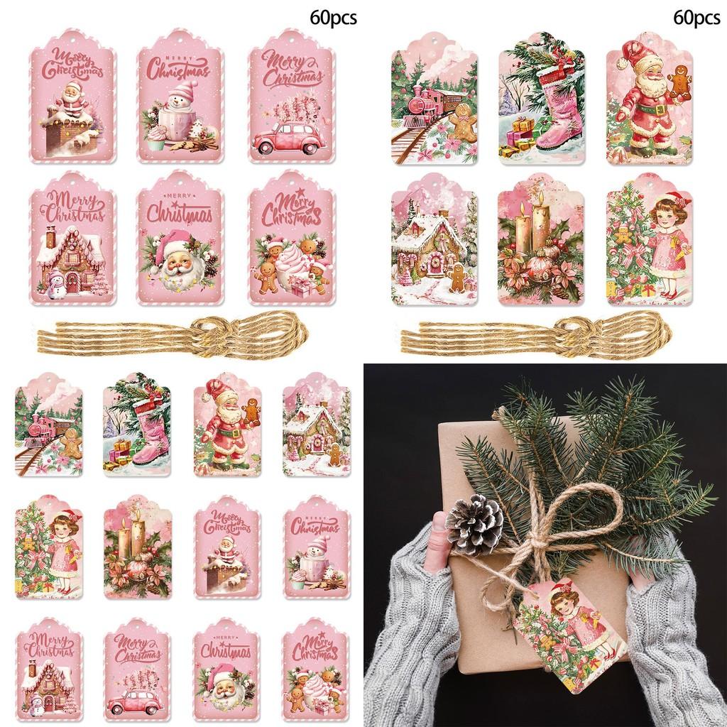 Decorations Party Christmas Accessories Vintage Paper Gift Hanging Set Tags