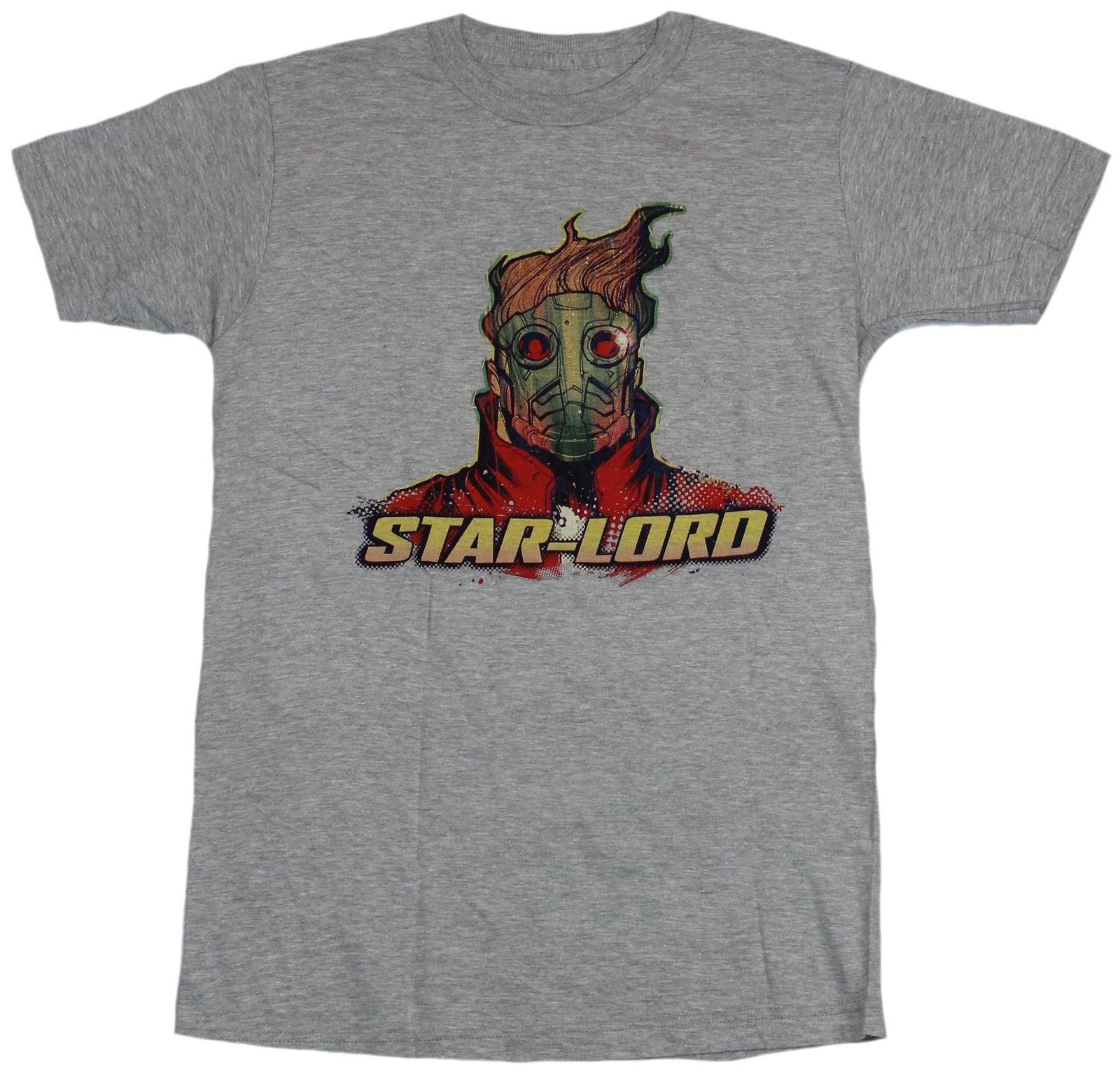 Guardians of the Galaxy Adult New T-Shirt - Star Lord Colorful Pic Over Name M