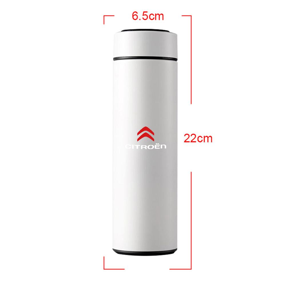 500ml With Digital Temperature Display Insulation Bottle LED Intelligent Vacuum Cup For Citroen C1 C2 C3 C4 C5 C6 DS3 DS4 DS5 DS
